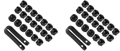 Dailygoods- Afdekkap 40 Stuks - Wielmoerkapjes 17 mm - Anti-diefstal - ABS Materiaal - Zwart/Zilvergrijs - Duurzaam en Robuust - Wielmoer