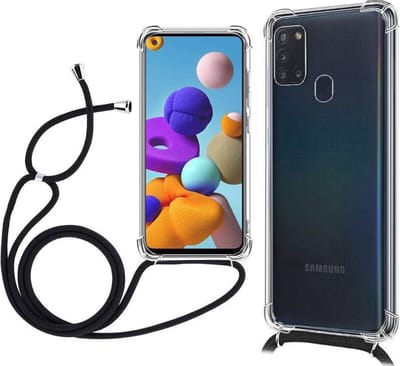 LuxeBass Hoesje geschikt voor Samsung Galaxy A21S Backcover hoesje met koord