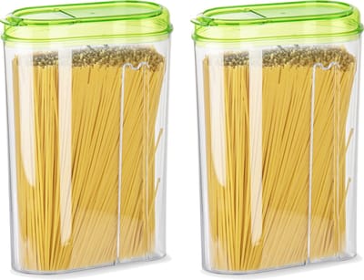 Plasticforte Voedselcontainer strooibus - 2x - groen - 1500 ml - kunststof - voorraadpotten