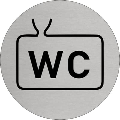 CombiCraft Aluminium deurbordje 'Chemisch Toilet pictogram' Ø75 mm met 3M-tape