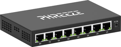 Phreeze Netwerk Switch 8 Poort Gigabit - Internet Splitter - Ethernet Switch - UTP Switch - 10/100/1000 Mbps - Unmanaged