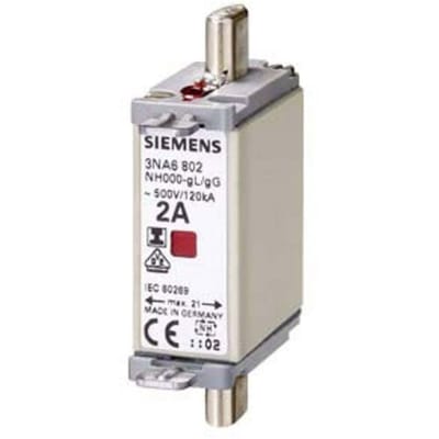 Siemens 3NA6814 Zekeringsinzetstuk Met mechanische beveiligingsweergave Geschikt voor Zekeringsgrootte 000-4 Afmeting zekering : 0 35 A 500 V 3
