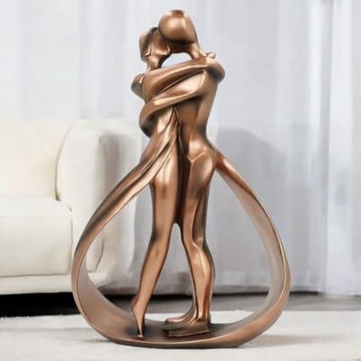 Romantisch Koppelbeeldje - Kussculptuur voor Tafeldecoratie