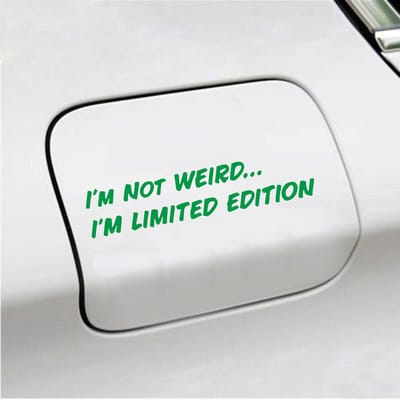 Bumpersticker - Im Not Weird - 4 X 20 - Groen
