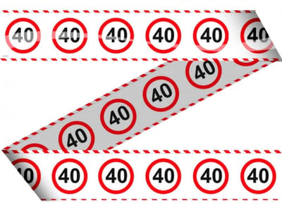 40 jaar versiering - 2x stuks - afzetlint - plastic - 15 meter - stopborden - feestartikelen - verjaardag