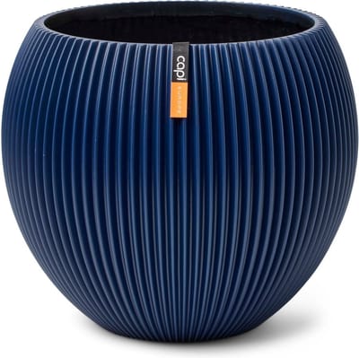 Capi Europe - Vaas bol Groove Colours - 10x9 - Donkerblauw - Opening Ø7 - Bloempot voor binnen - 5 jaar garantie - BGVDB101