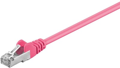 Goobay CAT 5e Patch Cable, SF/UTP, magenta 1 m