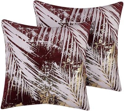 CALLA - Sierkussen set van 2 - Bordeaux - 45 x 45 cm - Fluweel