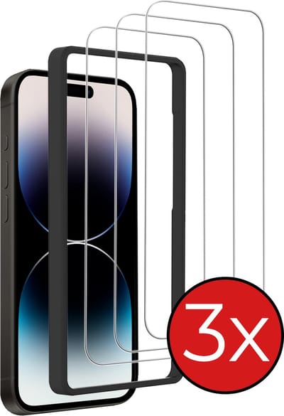 Screenprotector - 3 Stuks - Geschikt voor Apple iPhone 14 - Met Installatie Frame - Beschermglas - Gehard Glas - Tempered Glass - Screen Protector