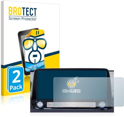 BROTECT - Screenprotector voor Hyundai Kona 2020 Infotainment System 10" - Folie Beschermfolie transparant 2 Stuks