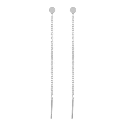 Essentialistics - Stud doortrek oorbellen muntje - Nikkelvrij - Zilverkleur - Stainless steel (verkleurt niet)