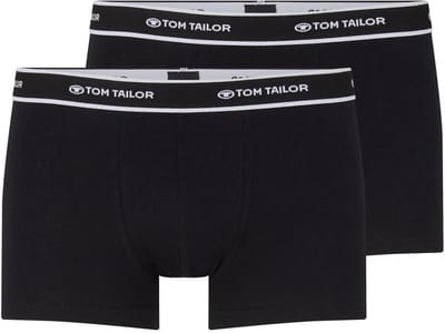 Tom Tailor - Korte boxershorts in een set van 2 - Maat S/4 - black uni