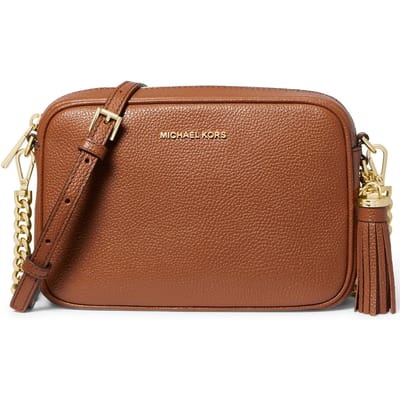 Michael Kors Leather Camera Cross Body Bag In Brown Maat: OS | Schoudertassen Outlet | Dames | Bruin