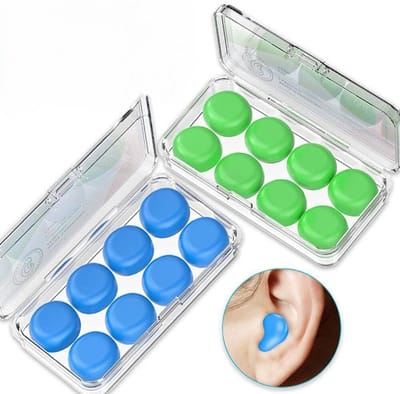 Oordopjes voor slapen, zwemmen, 8 paar herbruikbare, kneedbare, zachte siliconen oordopjes als bescherming tegen snurken en als gehoorbescherming in het vliegtuig