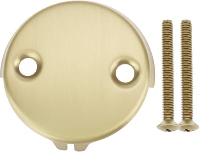 Elegante dubbele afvoerplaat voor badkuip met overloop - Decoratieve stop voor bad, 8.1 x 1.93 x 0.5 inch, geschikt voor Delta RP31556CZ en RP293, goudkleurig, waterdicht en duurzaam