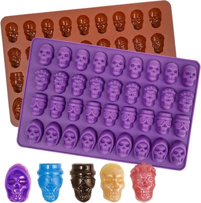 Siliconen Mallen voor Skulls - 2 Stuks voor Halloween Chocolade, Gummy, Snoep en Hondensnacks