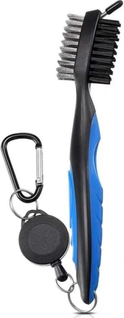 Luxe Golfclub borstel - 3 in 1 compact - Blauw - Golf schoonmaakborstel - Golfbalcleaner - Golfborstel - Luxe Golf schoonmaakborstel - 3 in 1 - Golfaccesoires - Golftrainingsmaterialen - trolleyaccesoires - Golfset - Golfclubaccesoires