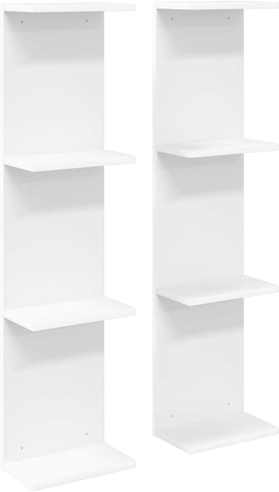 vidaXL - Wandplank - 2 - st - Wit - 22 - x - 15 - x - 100 - cm - Bewerkt - hout