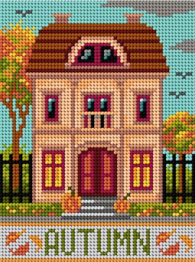 Voorbedrukt stramien - 3627 - Four Seasons - Autumn - Vier Seizoenen - Herfst 15x20 cm (STRAMIEN ZONDER GARENS)