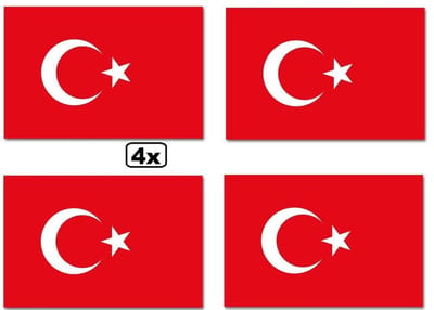4x Vlag Turkije 90x150 cm