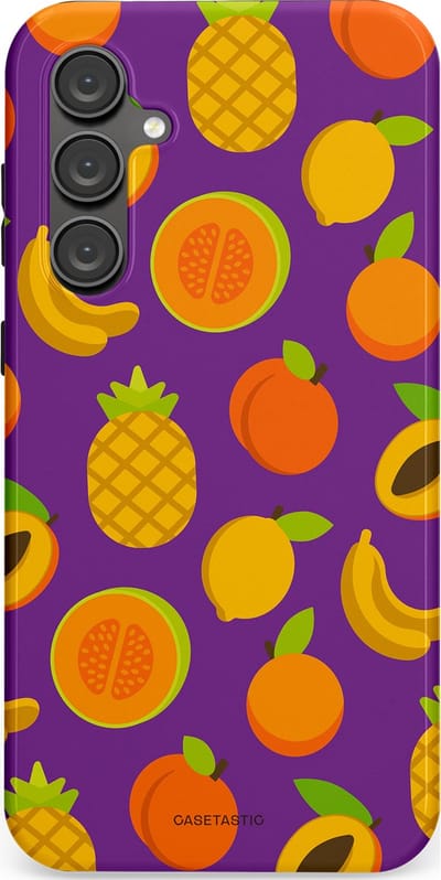 Casetastic Hoesje Geschikt voor Samsung S23 FE - Stijlvolle Beschermende Duo-layer Case - Tropisch Fruit Feest