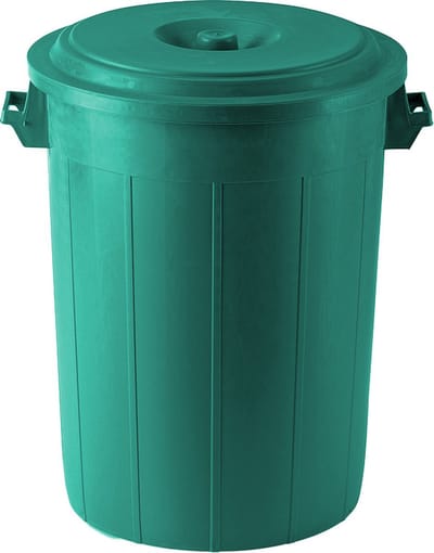 Buitenprullenbak - 70 liter - Afvalbak buiten - Afvalton met deksel - Vuilnisbak - Afvalemmer - Groen