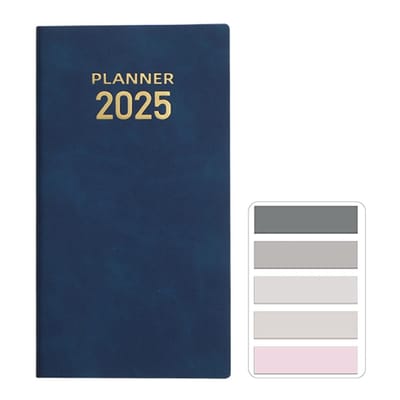 Dailygoods- Zakagenda A6 - PU-omslag - Weekplanner - Dagplanner - 120 pagina's - Morandi-tabbladen - Lichtgewicht en compact - Agenda