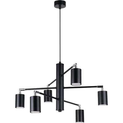 Sollux Lighting Kroonluchte Lemmi - GU10 - zwart - staal - 125x77x77cm