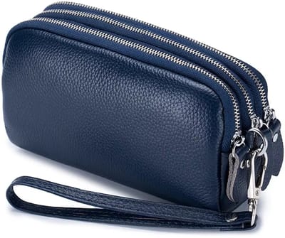 Grote Dames Portemonnee Lange Clutch – Portefeuille met Rits, Telefoonvak, Pasjeshouder, Kaarthouder en Muntvak, Grote Capaciteit Wallet voor Smartphone en Geld - Blauw