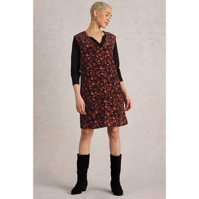 White Stuff Maple Cord Pinny Plum Print Size: 10 | Mini Dresses Outlet | Dames | Paars