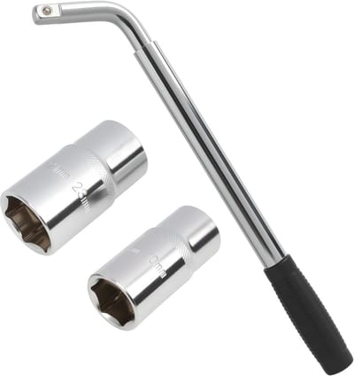 Uittrekbare dopsleutel voor autowiel, telescopische wielwisselsleutel, telescopische sleutel, dopsleutelmaten 17 mm, 19 mm, 21 mm, 23 mm, veelzijdig en duurzaam gereedschap