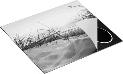 Chefcare Inductie Beschermer Duinen met Strand en Zee - Zwart Wit - 60x50 cm - Afdekplaat Inductie - Kookplaat Beschermer - Inductie Mat