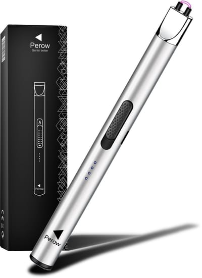 Oplaadbare Lange Elektrische Aansteker - Duurzame Plasma Aansteker - USB C - Vuurwerk Aansteker - Inclusief Cadeauverpakking - BBQ - Kaarsen - Zilver