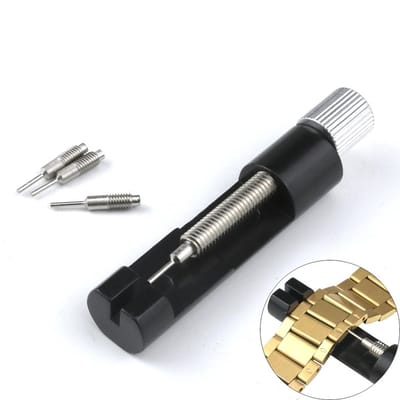 DrPhone IX2 Compact - Metalen Inkortset voor schakel horlogebanden tot 30mm breed + Armband verkleinen - 3 extra pinnetjes - Zwart