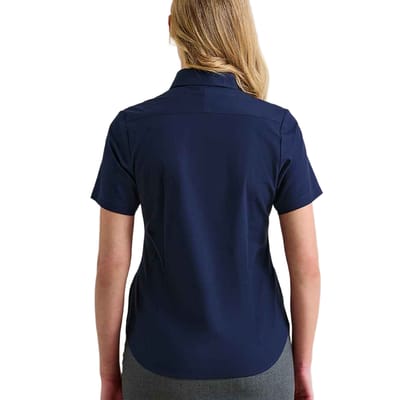Premier Dames/Dames Supreme Oxford Formeel Overhemd Met Korte Mouwen (Marine)