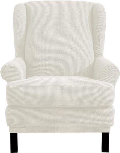 Elegante Jacquard Stoelhoezen voor Relaxstoelen - Elastische Stretch Covers in Crème Wit voor Armstoelen en Fauteuils