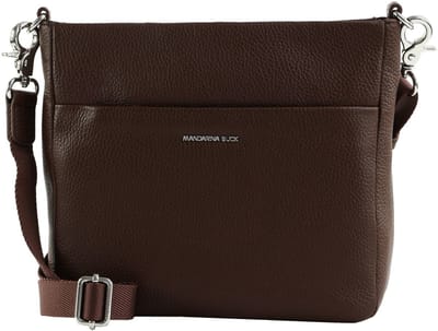 MANDARINA DUCK Leren schoudertas Mellow Leather Crossover Bag Espresso donkerbruin