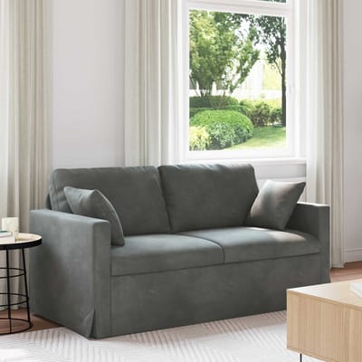 vidaXL - Bank - Donkergrijs - 158 - x - 78 - x - 80 - cm - Fluweel