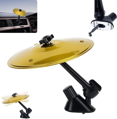 Mini Trommelbekken - Autobekken Muziekinstrument - Decoratie Auto - Geen Batterijen Nodig - Los - Goudkleurig