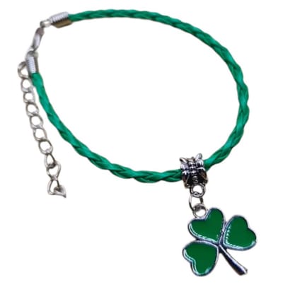 Geluksarmband - geluksbrenger - klavertje vier armband - groen 1 stuks