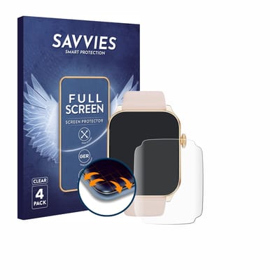 Savvies - Screenprotector voor Haulvean Smartwatch 1.91" - Folie Beschermfolie transparant volledig dekking 4 Stuks