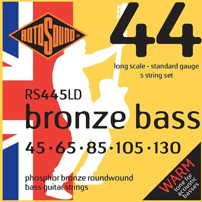 Rotosound RS445LD snaren set acoustic bass 5 phosphor bronze 45-130, standard gauge