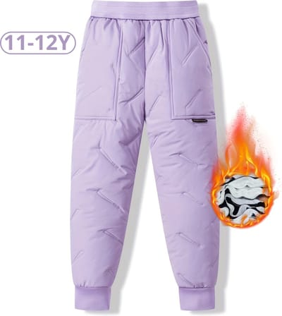 Bovista Skibroek - Skipak - Snowboard Broek - Winterbroek - Sneeuwbroek - Kinderen - Meisjes - Wintersport - Paars - 11 tot 12 Jaar
