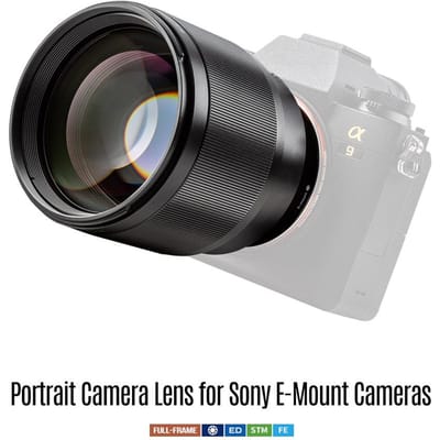 AF 85 1.8 II Objectif Fixe Professionnel Plein Format Monture Sony E avec Pare-Soleil Contacts Électroniques Métalliques Focale noir