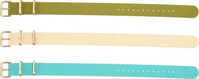 Max Horlogeband 8CS SET006 Horlogeband Set van 3 Stuks - Summer - Ø18 mm - Groen / Beige / Lichtblauw / Rosékleurig