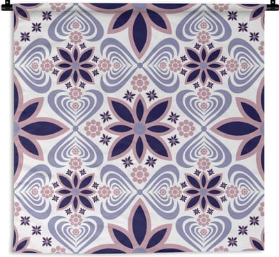 Wandkleed - Wanddoek - Bloemen - Luxe - Design - 90x90 cm - Wandtapijt