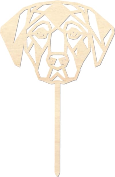 Houten caketopper / taarttopper - Hond - Taart / Cake topper op bestelling gemaakt