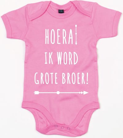 Rompertje Hoera Grote Broer-Bubble Gum Pink-3-6 Maanden