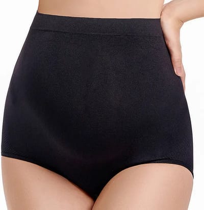 Wow Peach - Zwangerschaps Ondergoed - Hoge Taille - Buikondersteuning - Stretchy - Ondersteuning - Zwart - Medium