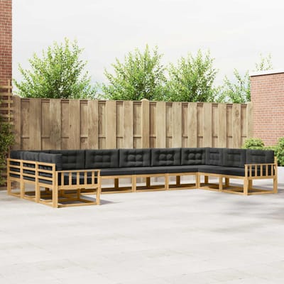 vidaXL - Buiten - bank - set - 10 - st - Wit - en - antracietkleurig